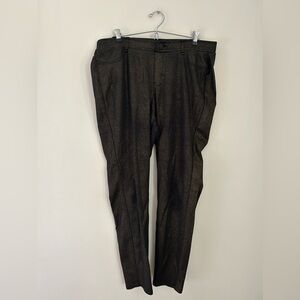Lane Bryant Black and Gold Sparkle Ponte Pants (16)